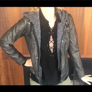 Coffee Shop Faux Leather Jacket